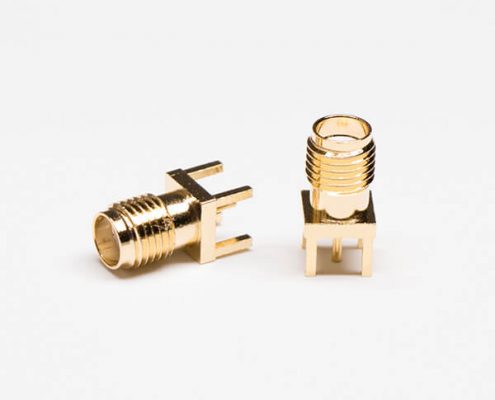 SMA型接頭180度鍍金母座接PCB板穿孔式
