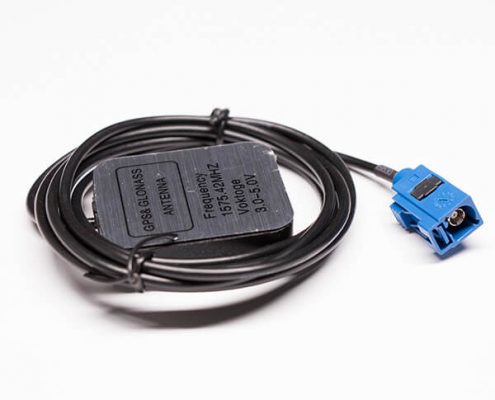 gps車載天線組件wlan天線接RG174黑色線配C型藍(lán)色FAKRA連接器