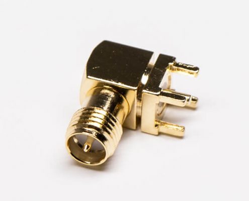 sma反極母頭公針鍍金彎式插孔接PCB板