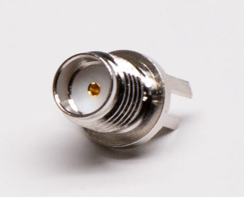 圓形sma母頭180度直式夾板式接PCB板